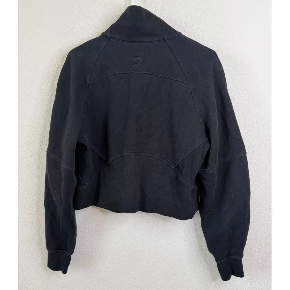 Lululemon Scuba Oversized Funnel Neck Half Zip Crop Sweatshirt Black XS/S